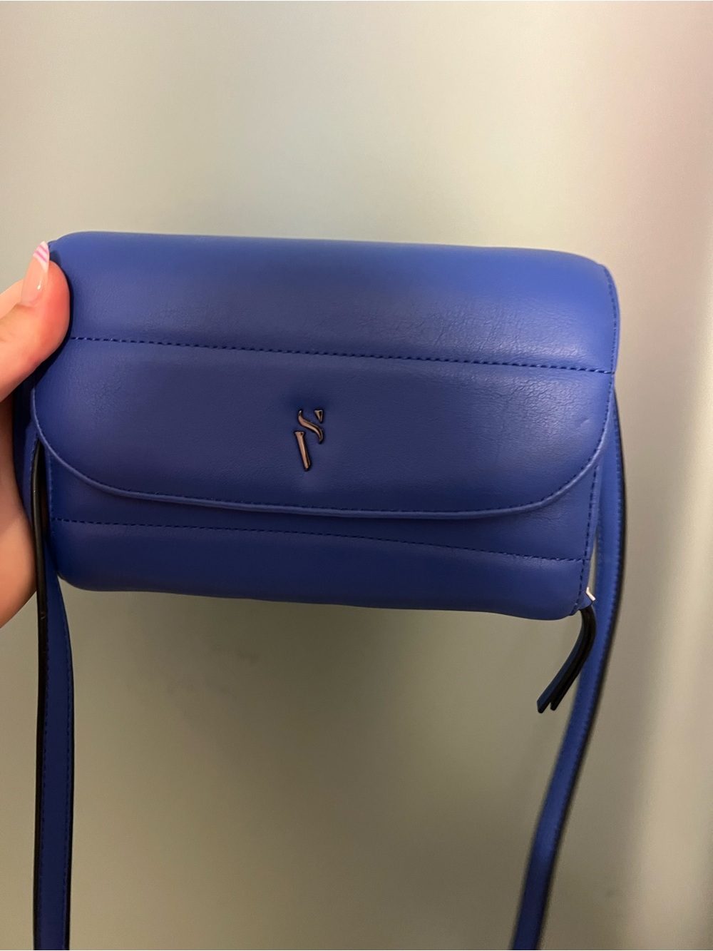 Cobalt Blue Crossbody Bag with Subtle Logo Accent